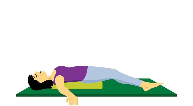 Supine Chest and Shoulder Stretch Illustration Supine Chest and Shoulder Stretch Illustration